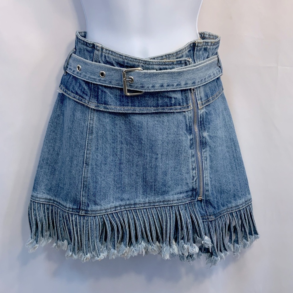 Wild Honey Women’s Jean Mini Wrap Skirt